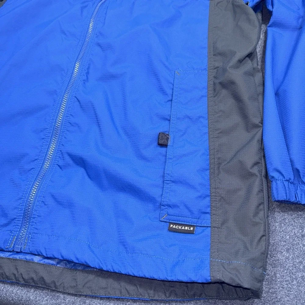 Columbia Jacket Mens M Blue Hooded Waterproof Full Zip Nylon Shell Watertight